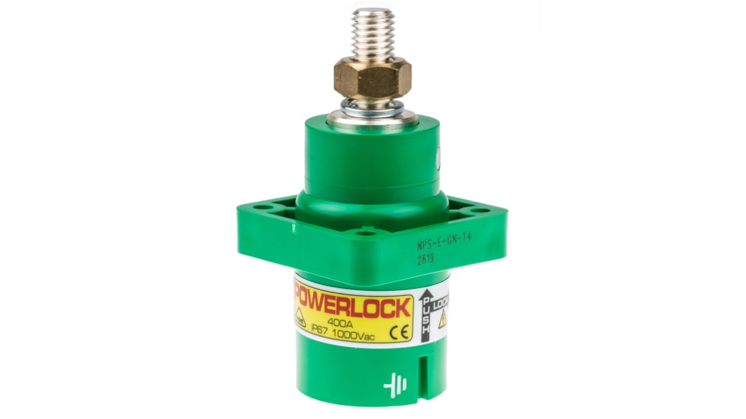 ITT Cannon, Veam Powerlock Green Panel Mount Industrial Power Plug, Rated At 400A, 1.0 kV