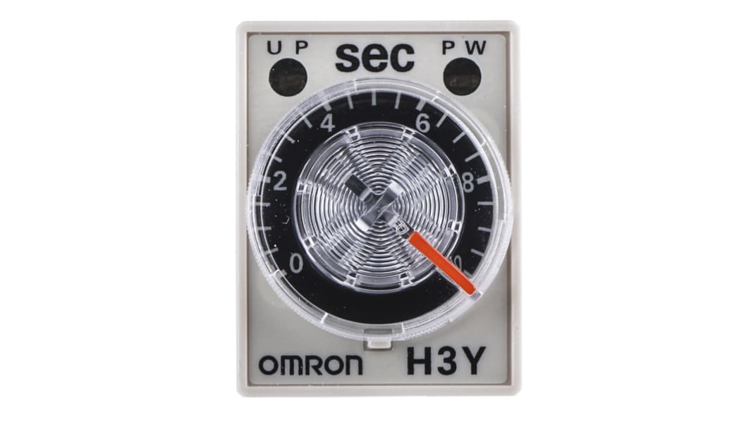 Omron H3Y-4 Series DIN Rail, Surface Mount Timer Relay, 24V dc, 4-Contact, 0.5 → 10s, 1-Function, 4PDT