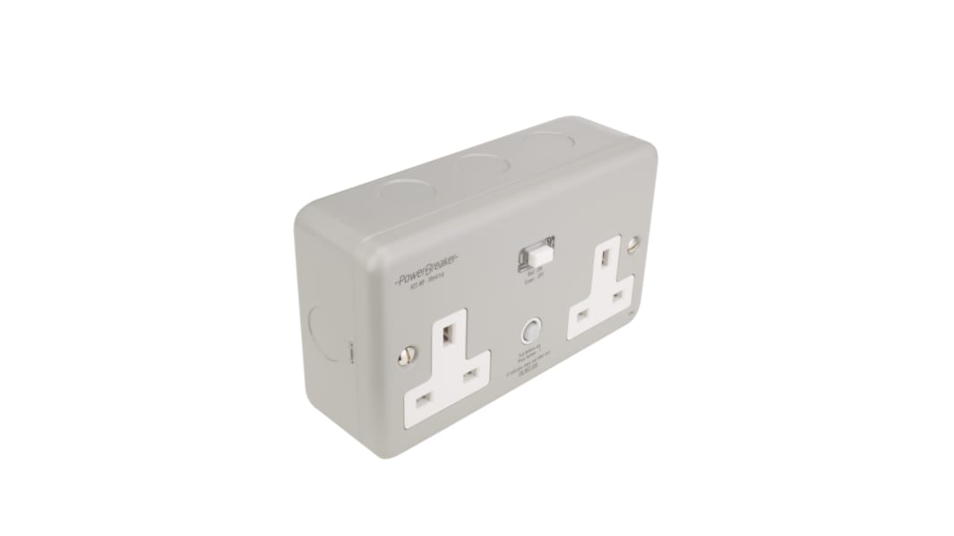Powerbreaker PowerBreaker H FI-Dose, 2-fach passiv Grau Oberflächenmontage