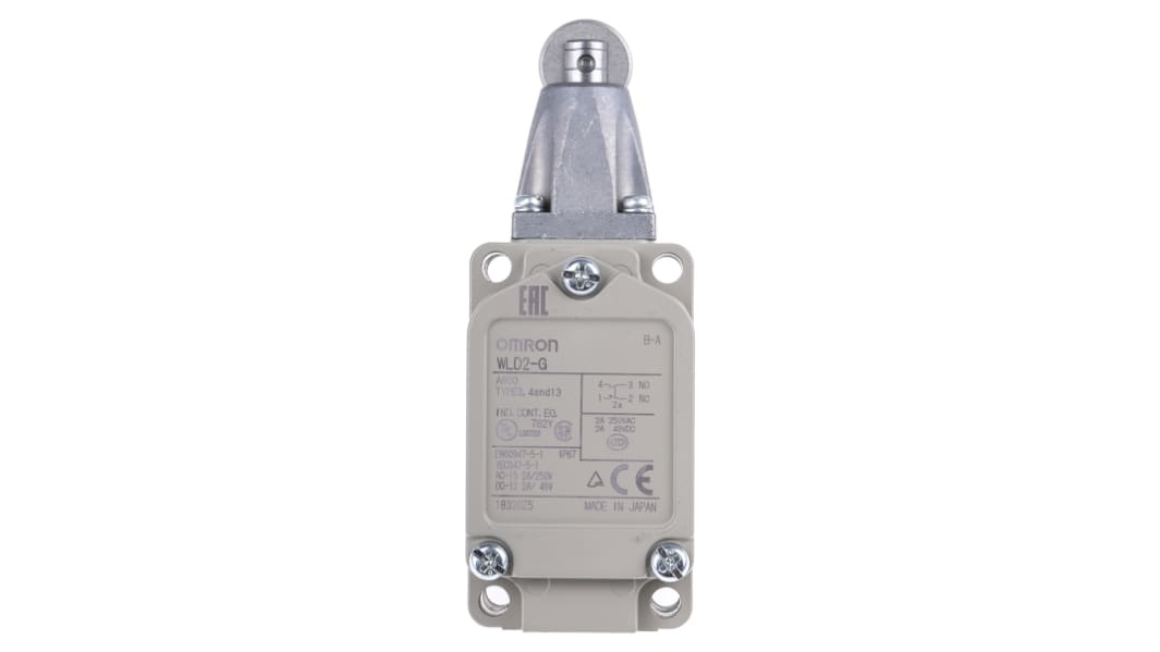 Omron WL Endschalter, Rollenhebel, 1-poliger Wechsler, Schließer/Öffner, IP 67, Aluminiumdruckguss, 10A Anschluss PG13.5