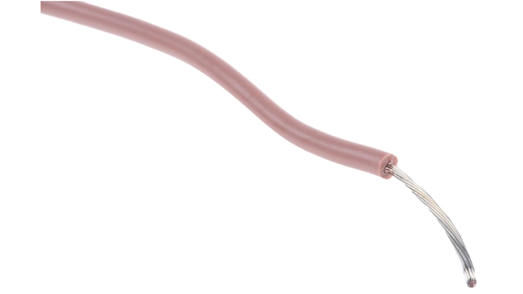 RS PRO Brown 0.5mm² Hook Up Wire, 20 AWG, 16/0.2 mm, 25m, Silicone Rubber Insulation
