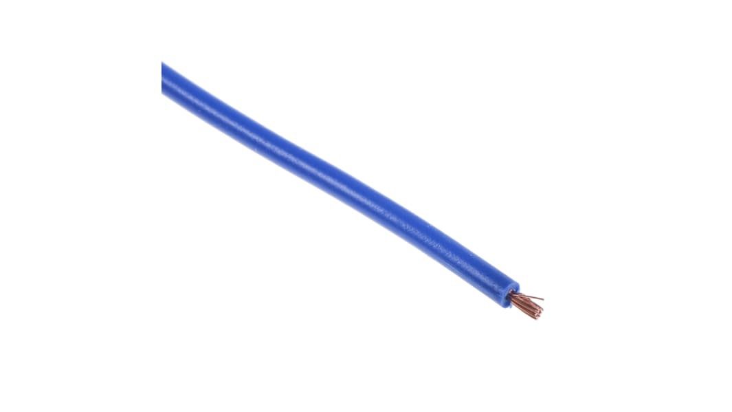 RS PRO Blue 0.5mm² Hook Up Wire, 20 AWG, 16/0.2 mm, 100m, PVC Insulation
