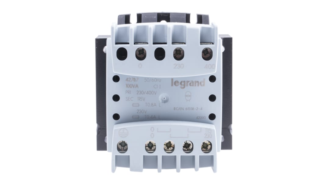 Transformateur rail DIN Legrand, Vin 230 → 400V, Vout 115 → 230V, 100VA, sorties