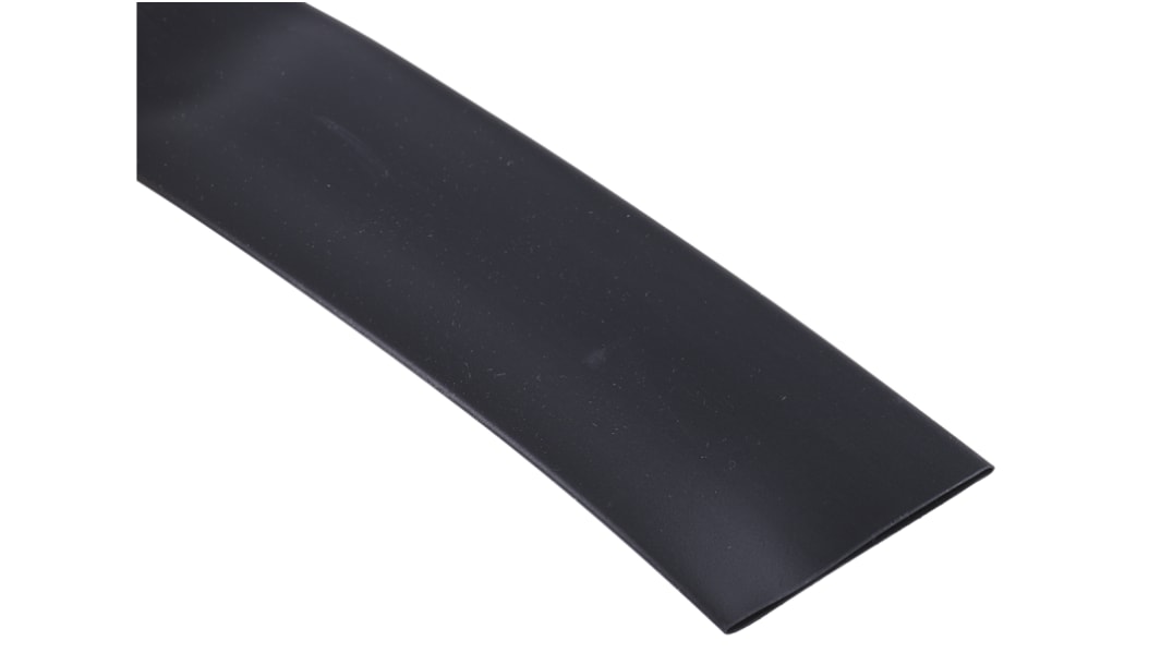 RS PRO Heat Shrink Tubing, Black 25.4mm Sleeve Dia. x 3m Length 2:1 Ratio