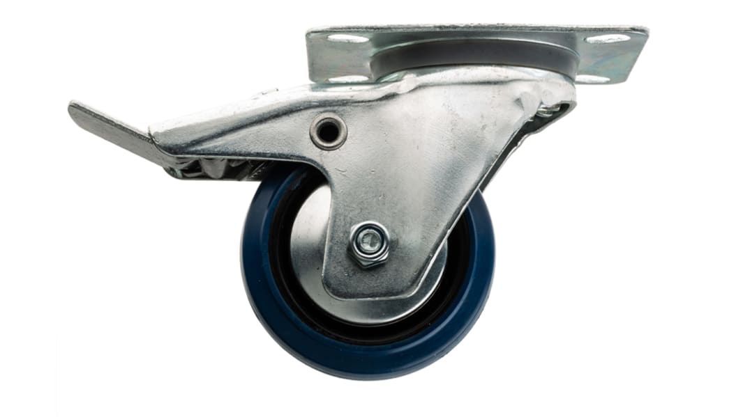 Roulette industrielle Pivotant avec frein Guitel Hervieu, Acier zingué, Ø 80mm, 80kg