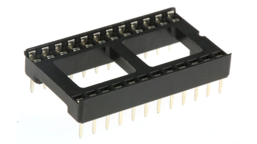 Winslow 24 ピン DILソケット, 2.54mm ピッチ, スルーホール実装, リン青銅