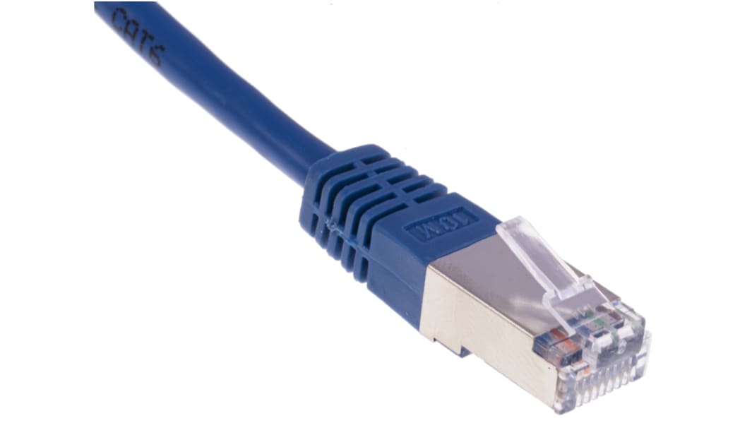 RS PRO, 10m Cat6, Blue RJ45 to Male RJ45 Male, S/FTP Shielded, Terminated PVC Sheath