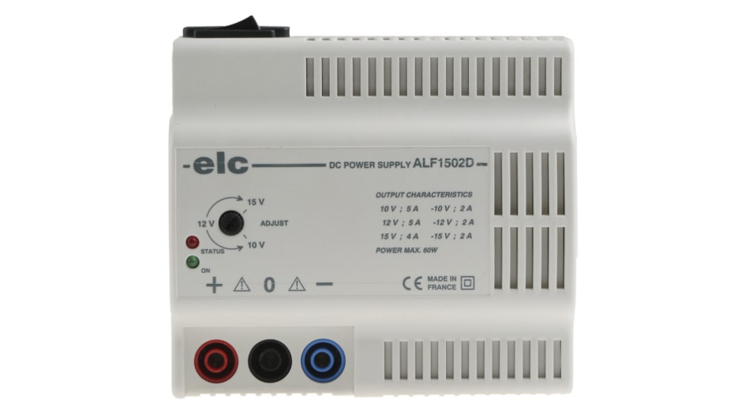 Fuente de alimentación ELC ALF1502D, 2 salidas, +/-10V, 2A, 60W