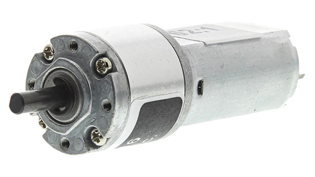 RS PRO Bürsten-Getriebemotor bis 20 Ncm, 12 V dc / 1,5 W, , Wellen-Ø 4mm, 22mm x 54mm