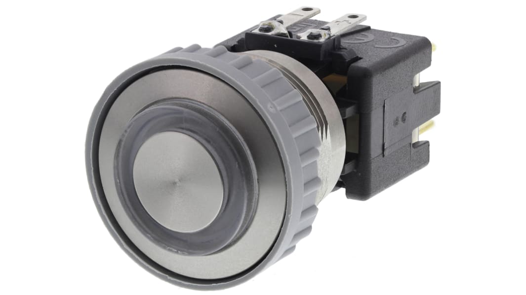 Schurter MSM LA 22 Series Illuminated Push Button Switch, Latching, Panel Mount, 22mm Cutout, DPDT, Green LED, 125/250V