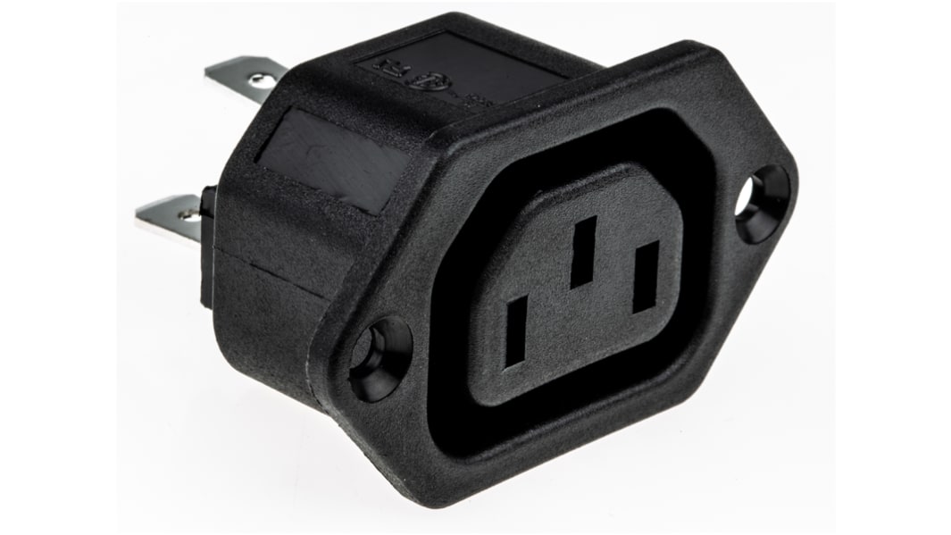 Bulgin C13 Flange Mount IEC Connector Socket, 10A, 250 V