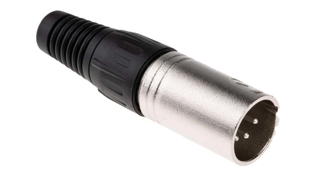 Lige XLR konnektor, 4-Polet Han, Kabelmonteret, Belægning: Sølv, 250 V∼