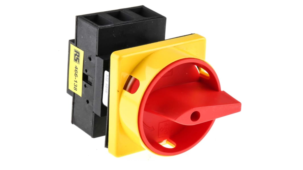 RS PRO 3P Pole Panel Mount Isolator Switch - 63A Maximum Current, 22kW Power Rating, IP65