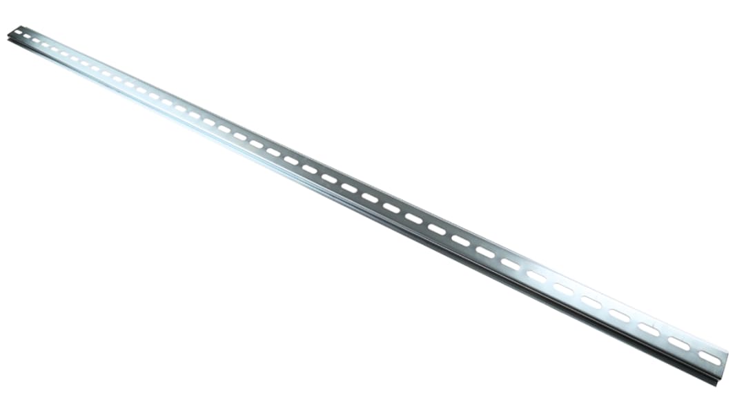 RS PRO Stahl Hutschiene Hutprofil Geschlitzt, H. 7.5mm B. 35mm, L. 1m
