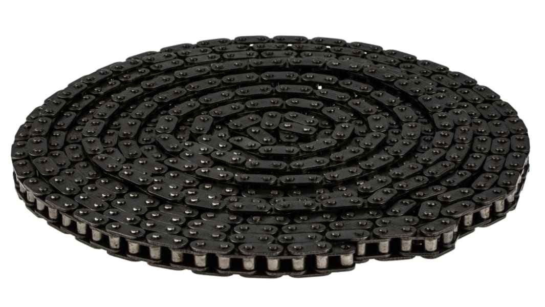 Catena a rulli tipo 06B-1 Simplex, Wippermann, lunga 5m, passo 9.525mm, piastra alta 8.2mm, Ø sfera 6.35mm, in Acciaio,