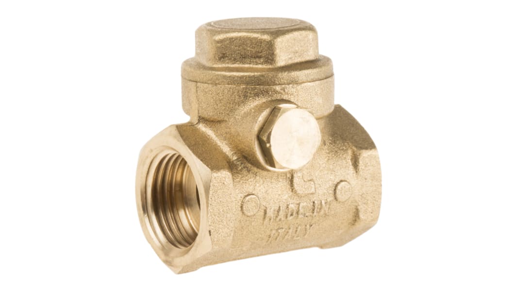 RS PRO Brass Single Check Valve, BSP 1/2in, 16 bar