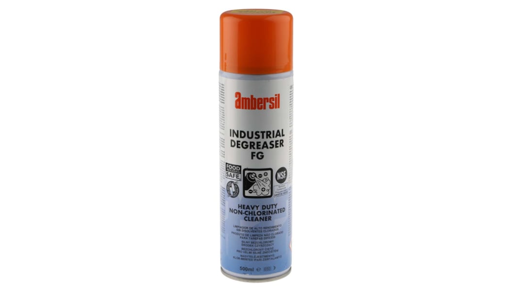 Desengrasante disolvente Ambersil Industrial Degreaser FG, Aerosol de 500 ml, Secado Rápido