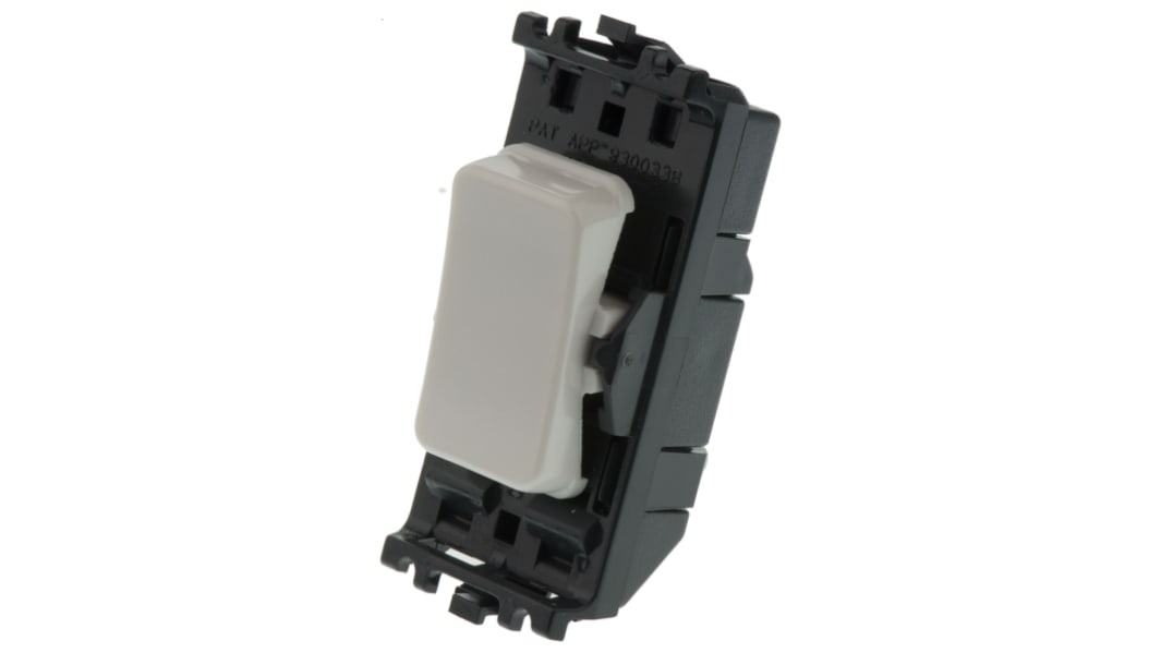 MK Electric 1 Way Black Rocker Switch Grid Module 20A, Grid Plus Series