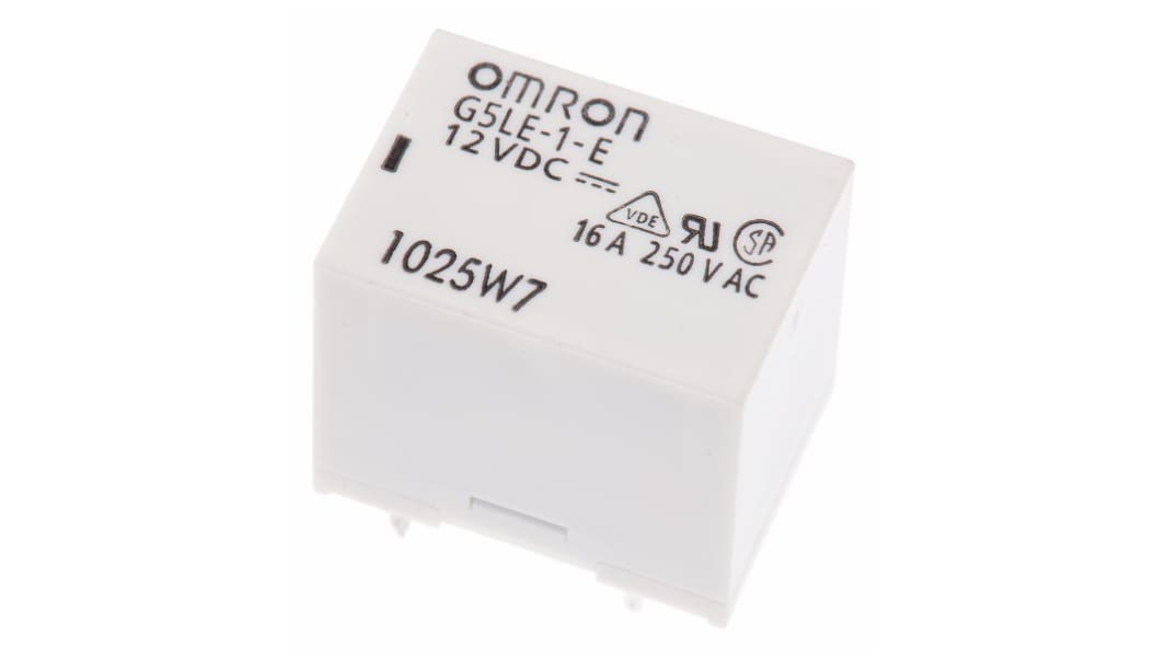 Omron PCB Mount Power Relay, 12V dc Coil, 16A Switching Current, SPDT