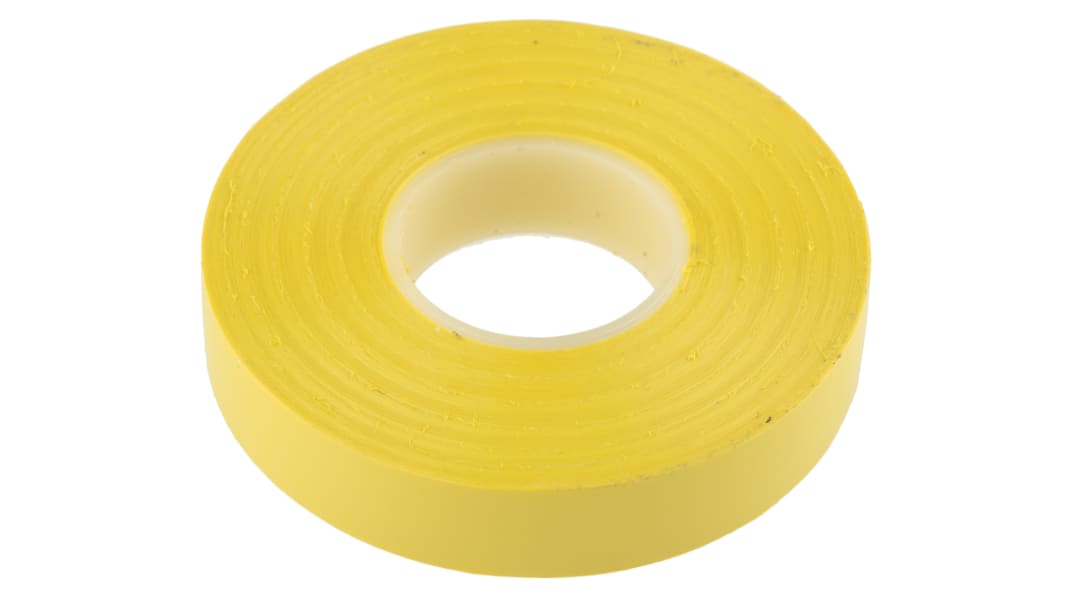 Cinta aislante de PVC Advance Tapes AT7 de color Amarillo, 12mm x 20m, grosor 0.13mm