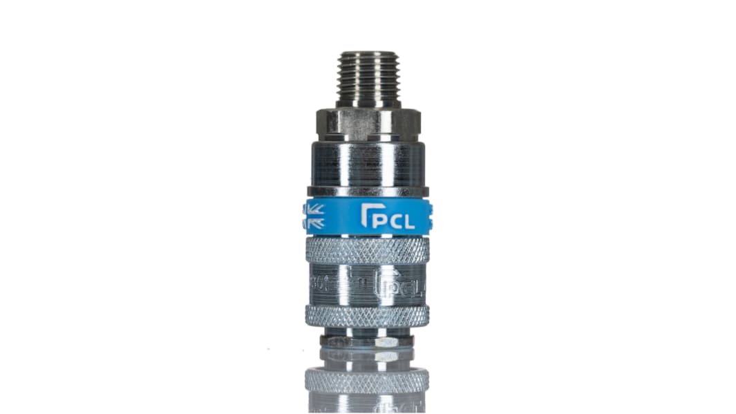 Raccord rapide pneumatique PCL, Filetage vers Femelle R 1/4 Mâle 1/4pouces en Acier