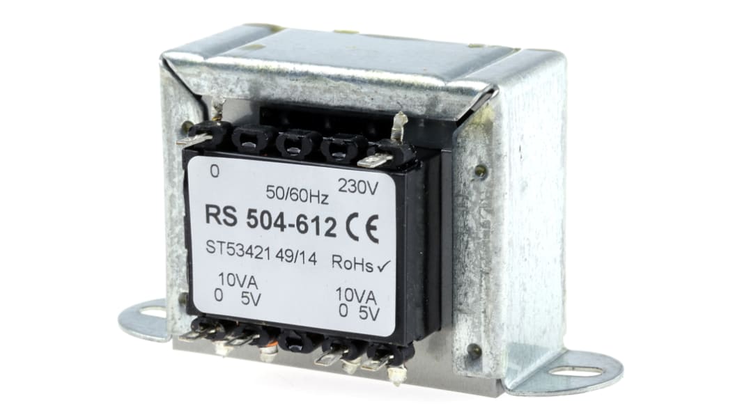 RS PRO 20VA 2 Output Chassis Mounting Transformer, 5V ac, IEC 61558-2-6