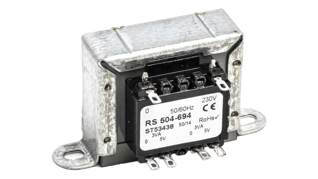 RS PRO 6VA 2 Output Chassis Mounting Transformer, 5V ac, IEC 61558-2-6