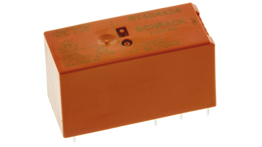 TE Connectivity PCB Mount Latching Power Relay, 24V dc Coil, 8A Switching Current, DPDT