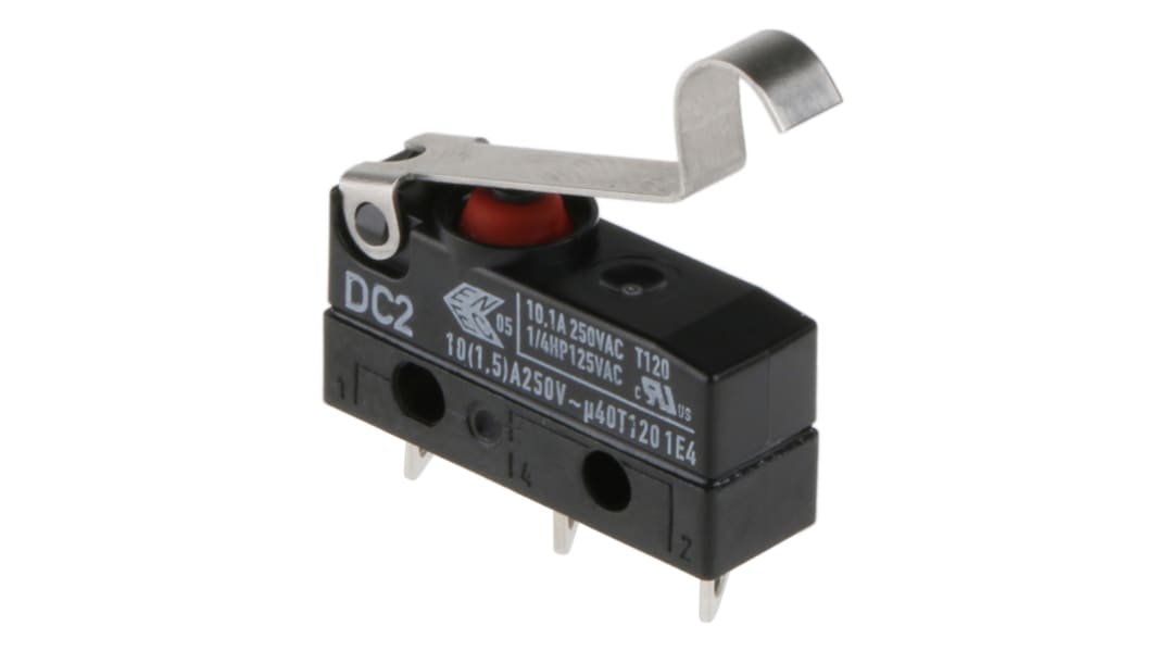 Microinterruptor, Palanca de Rodillo Simulado SPDT 10,1 A a 250 Vac