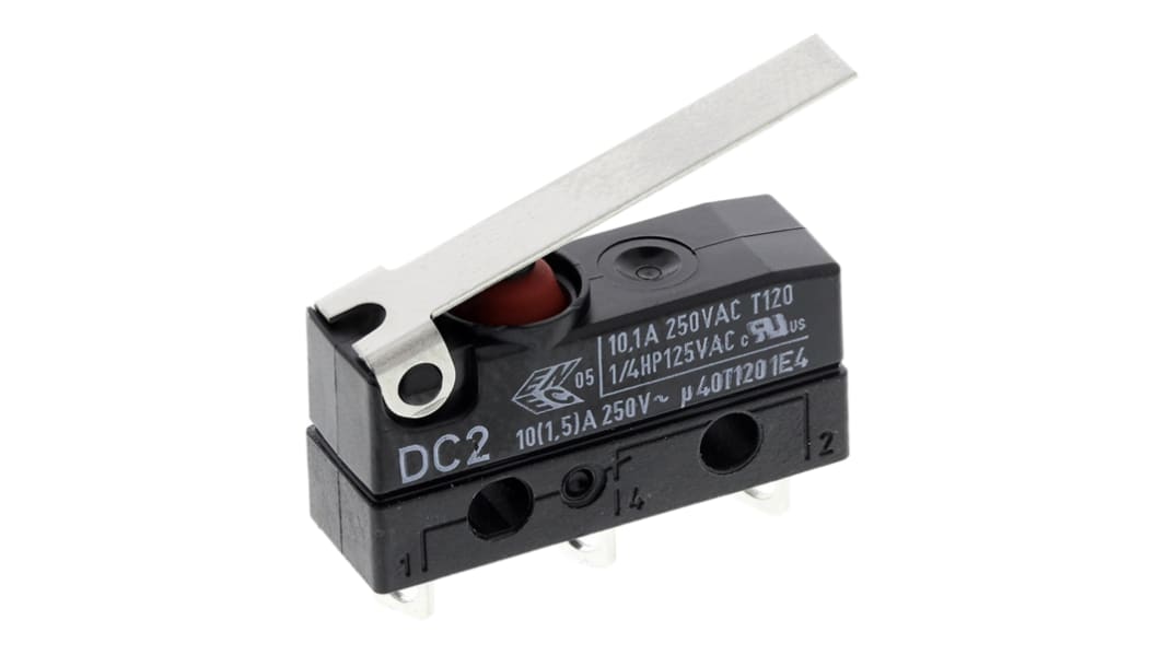 Microrupteur Levier articulé ZF, A souder, 1RT, 0,1 A