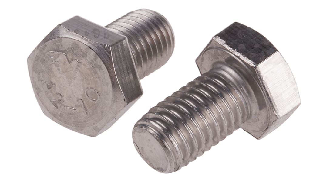 RS PRO Stainless Steel, Hex Bolt, M12 x 20.0mm