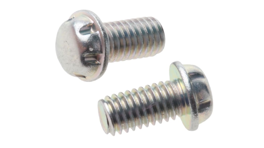 System Zero Sicherheitsschraube Zerokopf mit Flansch, Stahl verzinkt, M3 x 6mm