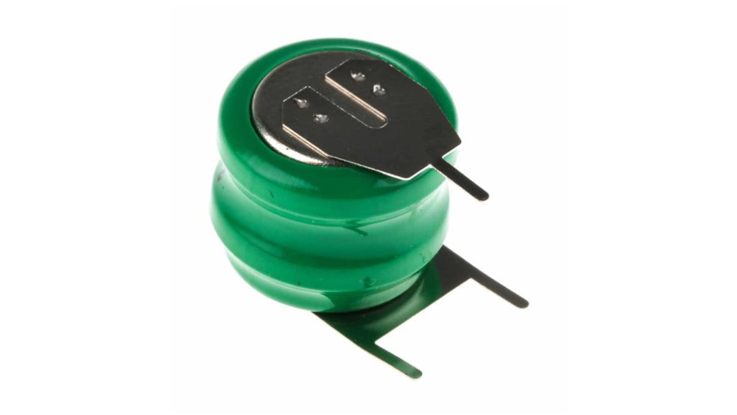 RS PRO 2/V 80H NiMH Knopfzellen Akku, ø 15.5mm 2.4V / 80mAh, Löt Anschluss