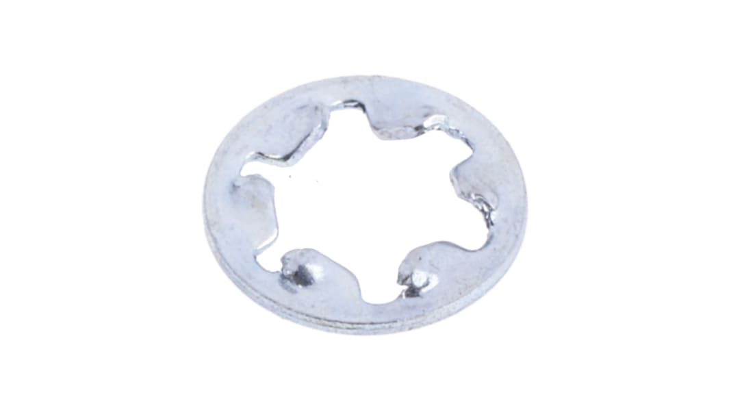 Bright Zinc Plated Steel Internal Tooth Shakeproof Washer, M3