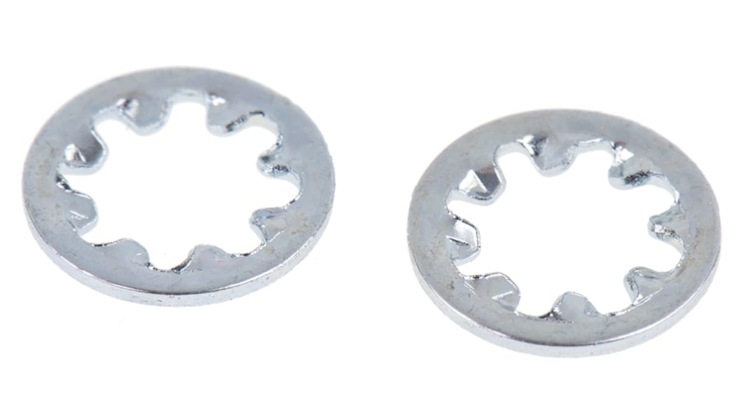 Bright Zinc Plated Steel Internal Tooth Shakeproof Washer, M5