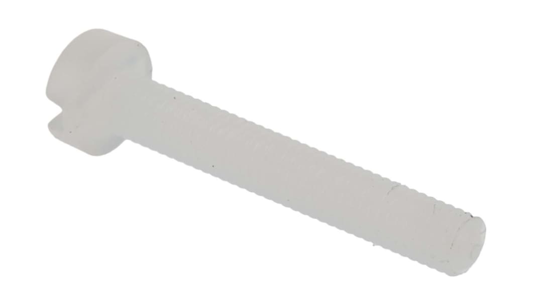 RS PRO Slot Cheese Head Nylon Machine Screws, M3x20mm