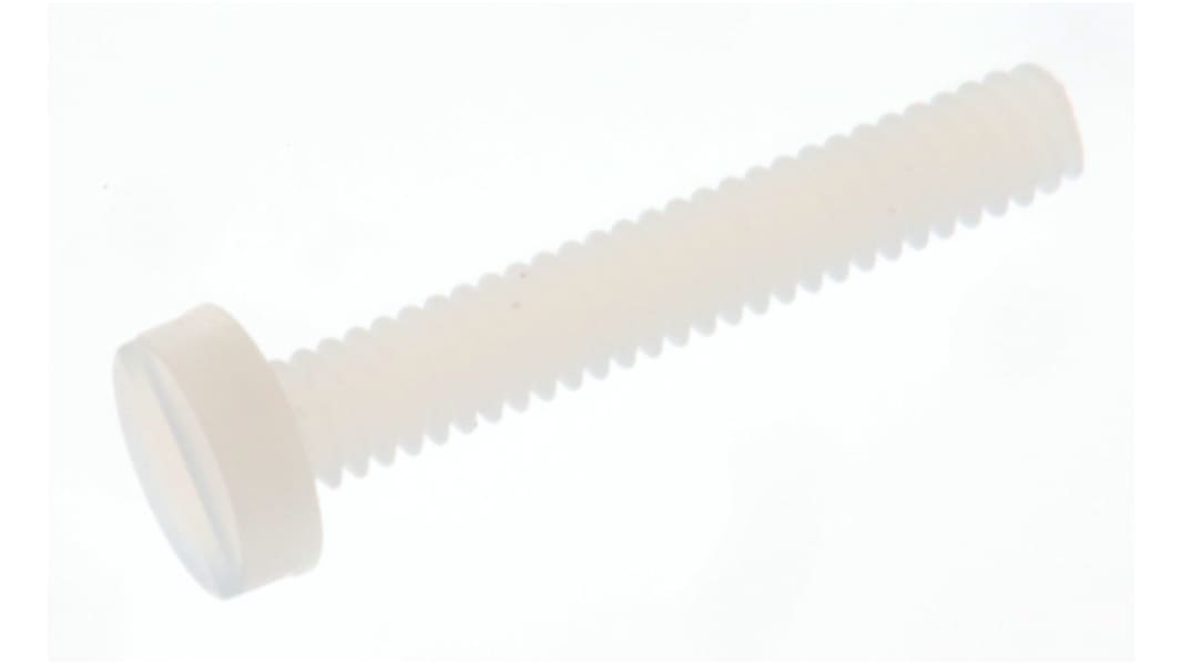 RS PRO Slot Cheese Head Nylon Machine Screws, M2x12mm