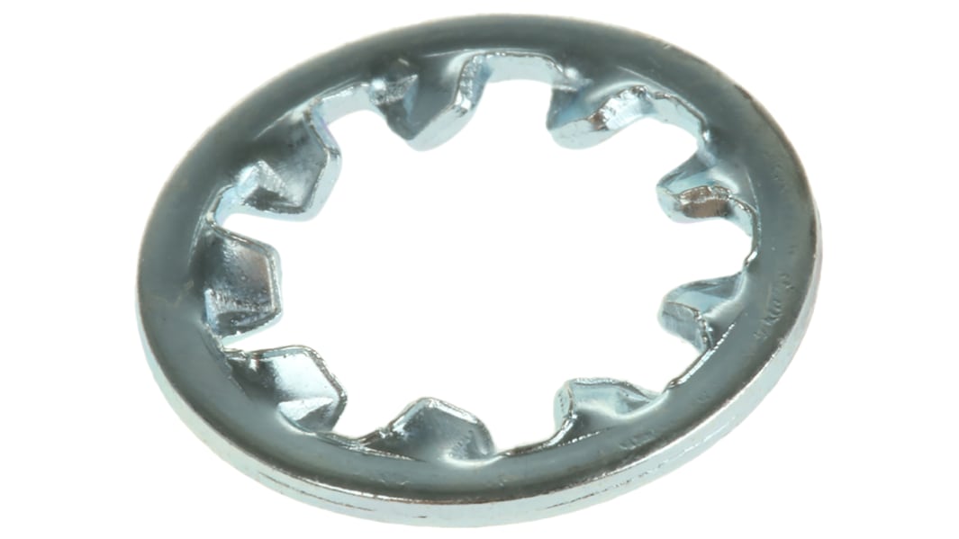 Bright Zinc Plated Steel Internal Tooth Shakeproof Washer, M8