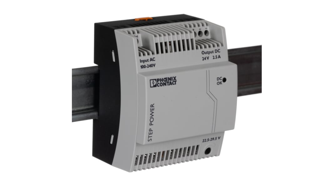 Phoenix Contact STEP POWER STEP-PS/ 1AC/24DC/2.5 DIN-Schienen Netzteil Getaktet 24V dc / 2.5A 60W 85 → 264V ac