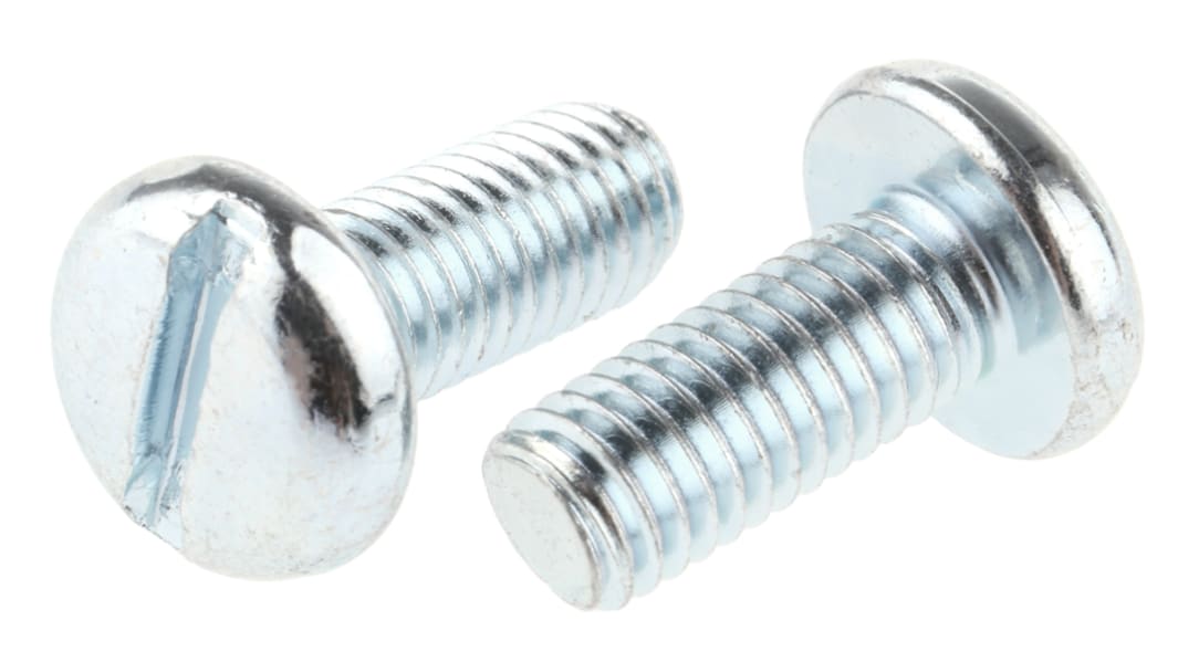 RS PRO Slot Pan Steel Machine Screws DIN 85, M5x12.0mm