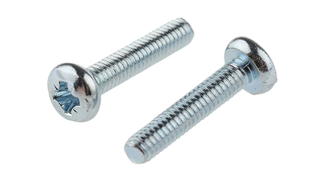 RS PRO Pozidriv Pan Steel Machine Screws DIN 7985Z x 12.0mm