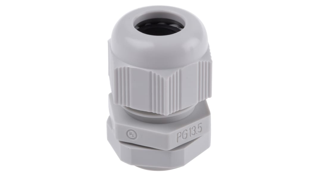 SIB SIB-TEC Series Grey PA 6 Cable Gland, PG13.5 Thread, 5mm min., 12mm max., IP68