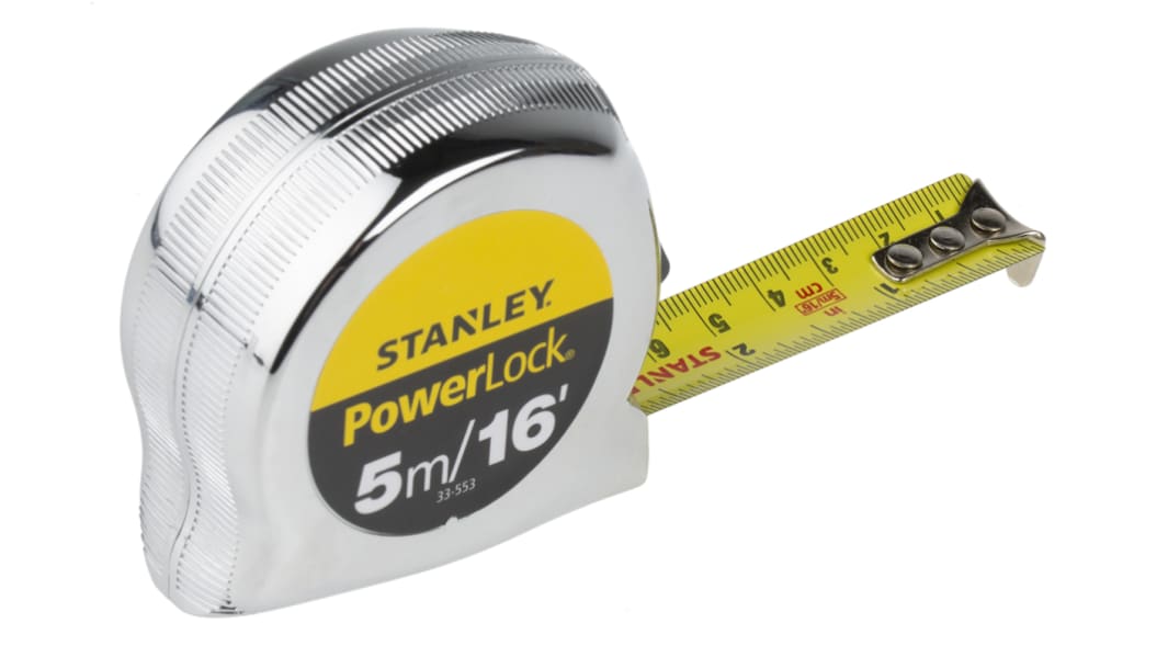 Stanley Båndmål, L: 5m, B: 19 mm, Britisk, Metrisk, RSCAL kalibreret