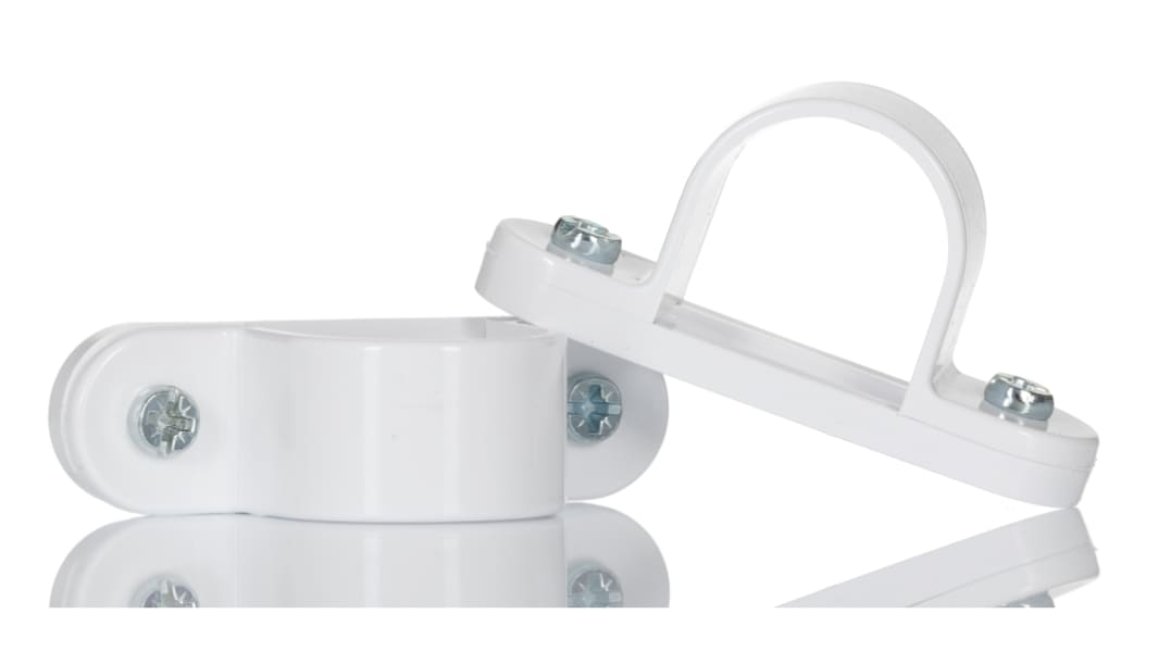Schneider Electric White PVC Saddle Clamp, 25mm Max. Bundle