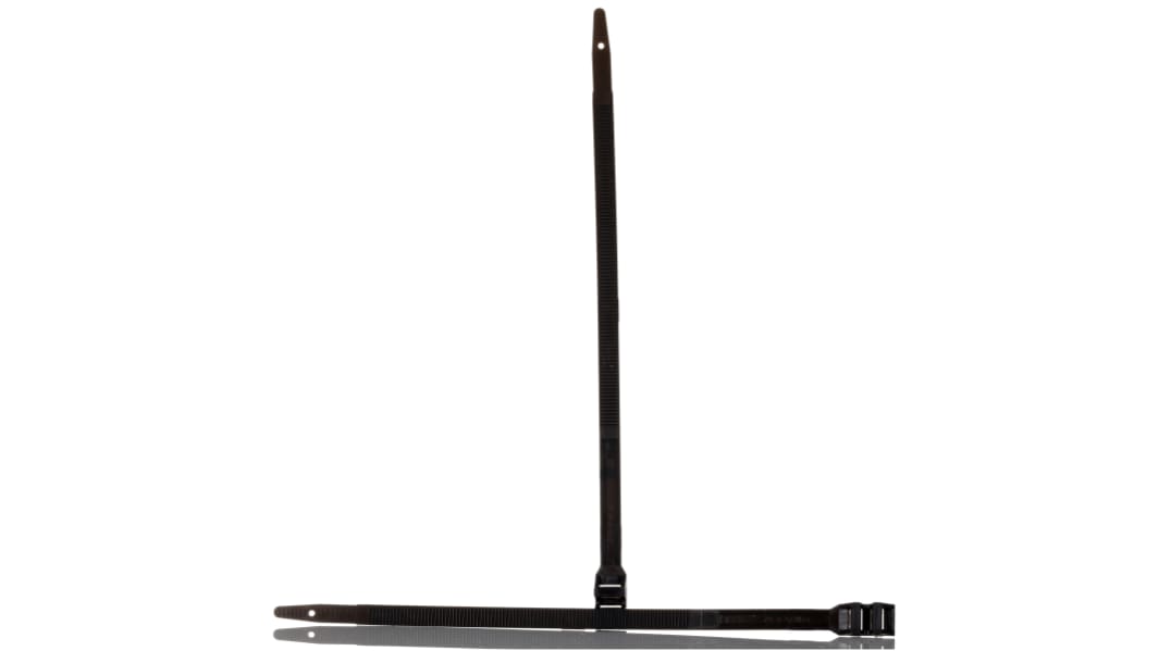 HellermannTyton Cable Tie, 265mm x 9 mm, Black Polyamide 6.6 (PA66), Pk-100