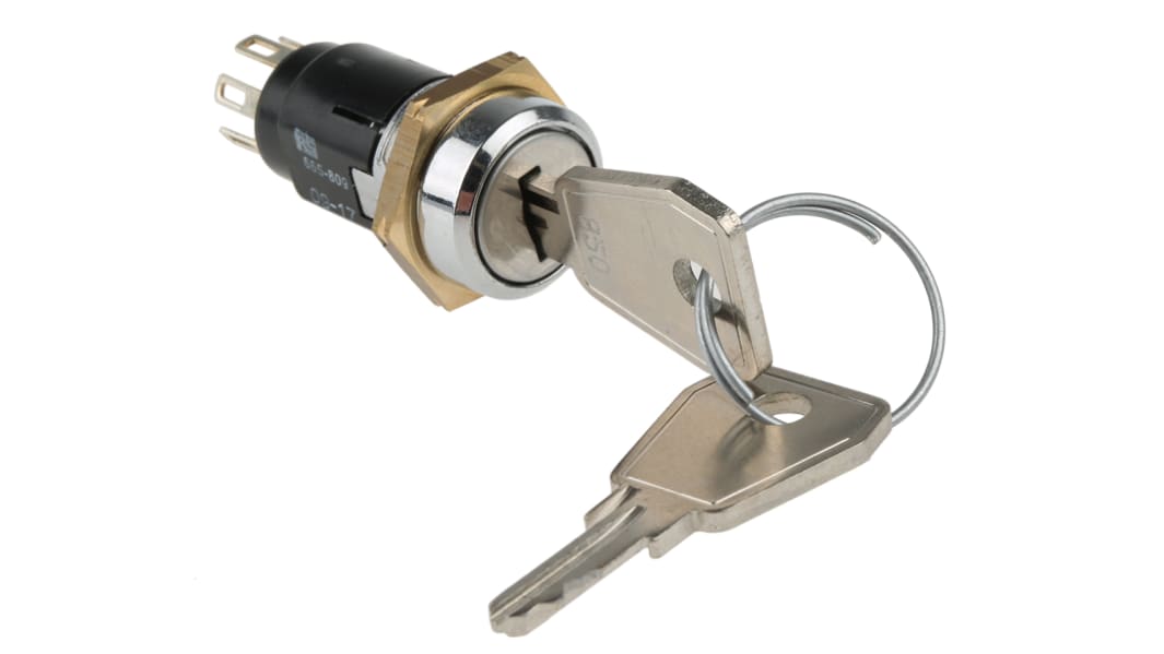 Lorlin Key Switch, DP-CO, 1 A @ 24V ac dc / 115V ac 2-Way Common-Key