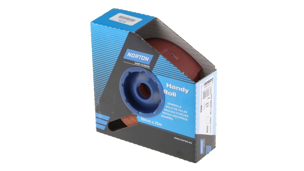 Norton P240 Grit Very Fine Sandpaper Roll, 25m x 50mm