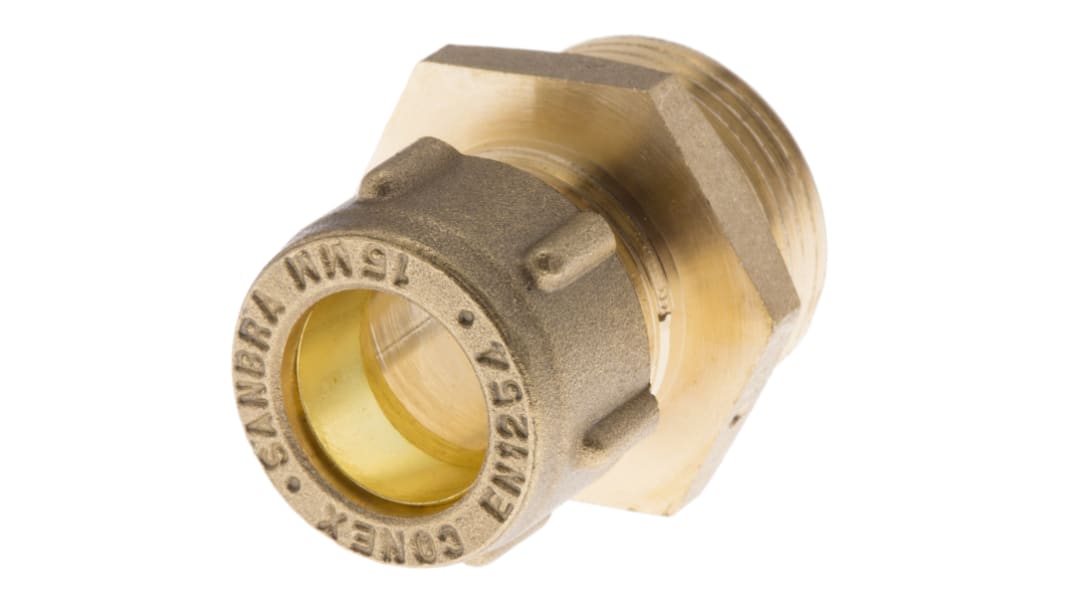 RS PRO Kupplung Gerade Kompression 3/4Zoll Stecknippel für 15mm Messing