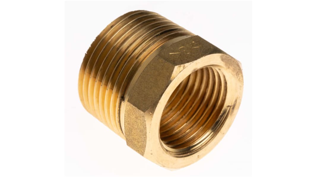 RS PRO Brass Pipe Fitting, Straight Threaded Reducer Bush, Male BSP 3/4in to Female BSP 1/2in