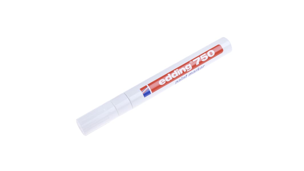 Edding White 2 → 4mm Medium Tip Paint Marker Pen for use with Glass, Metal, Plastic, Wood